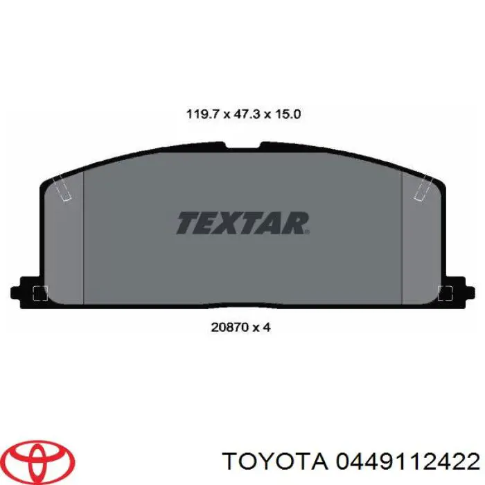 0449112422 Toyota pastillas de freno delanteras