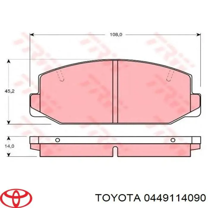 0449114090 Toyota pastillas de freno delanteras