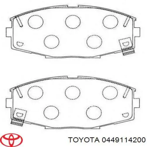 0449114200 Toyota pastillas de freno delanteras