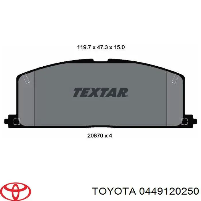 0449120250 Toyota pastillas de freno delanteras