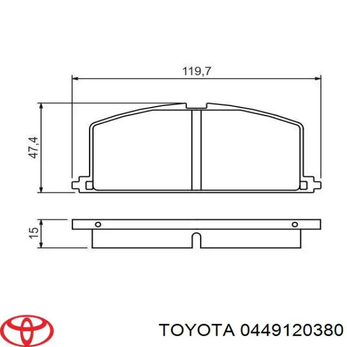 0449120380 Toyota pastillas de freno delanteras