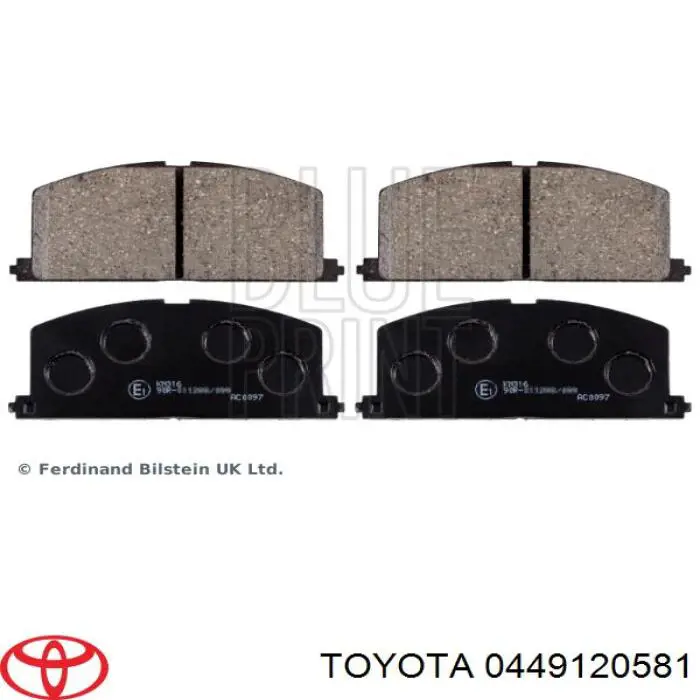 0449120581 Toyota pastillas de freno delanteras