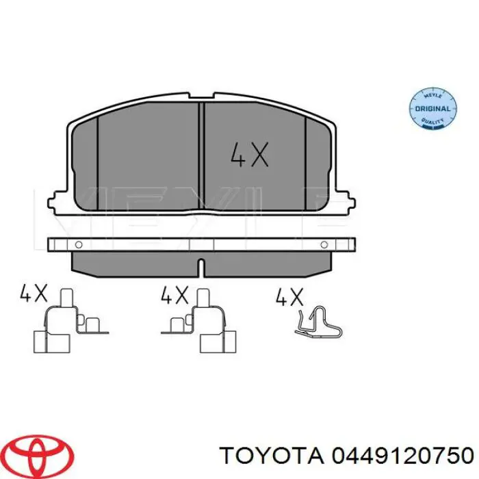 0449120750 Toyota pastillas de freno delanteras