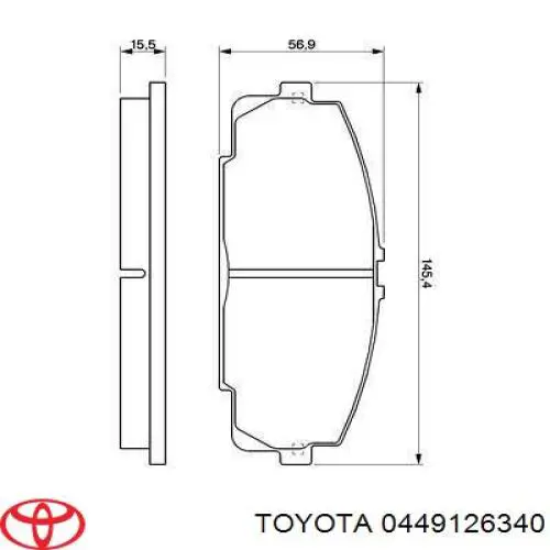 0449126340 Toyota pastillas de freno delanteras