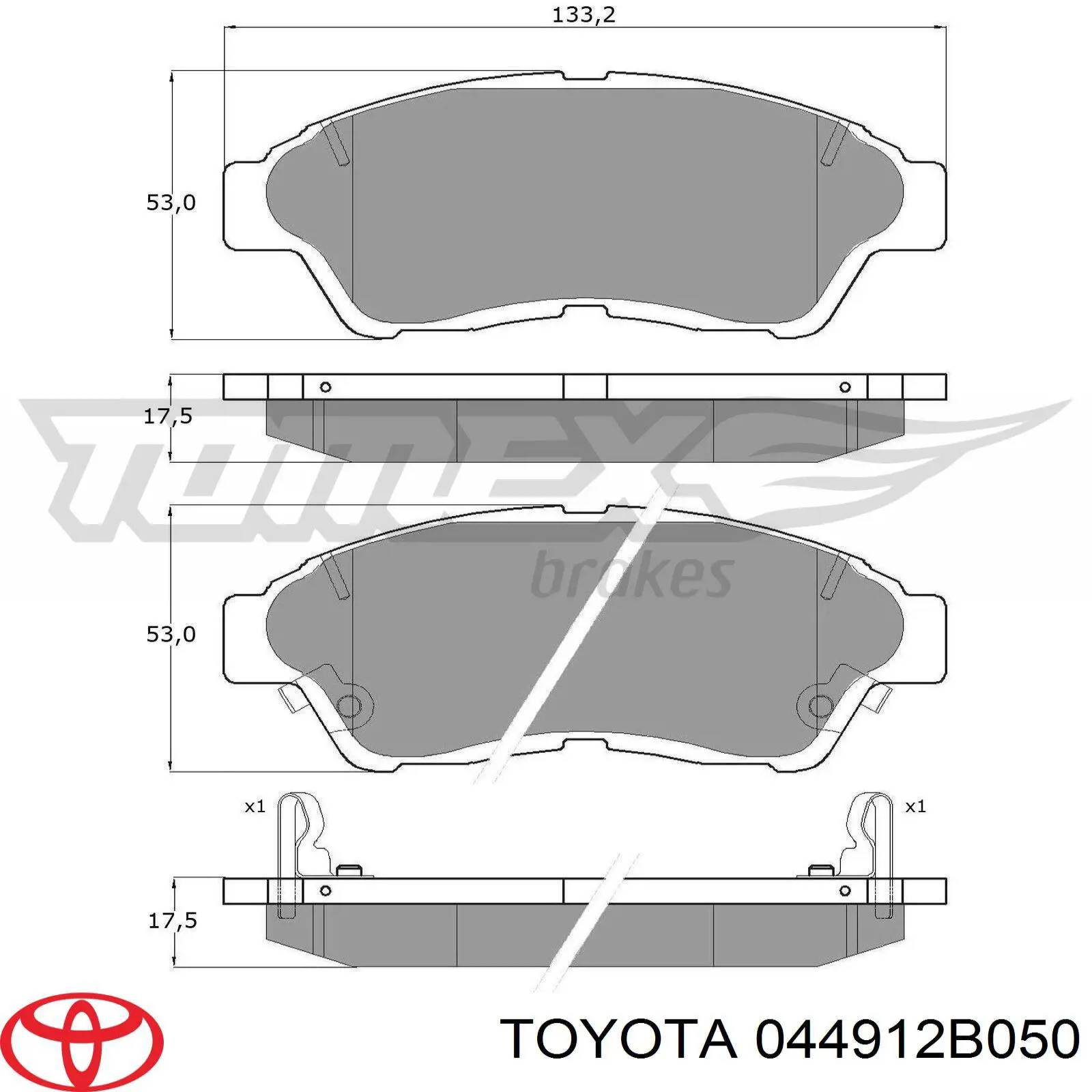 044912B050 Toyota pastillas de freno delanteras