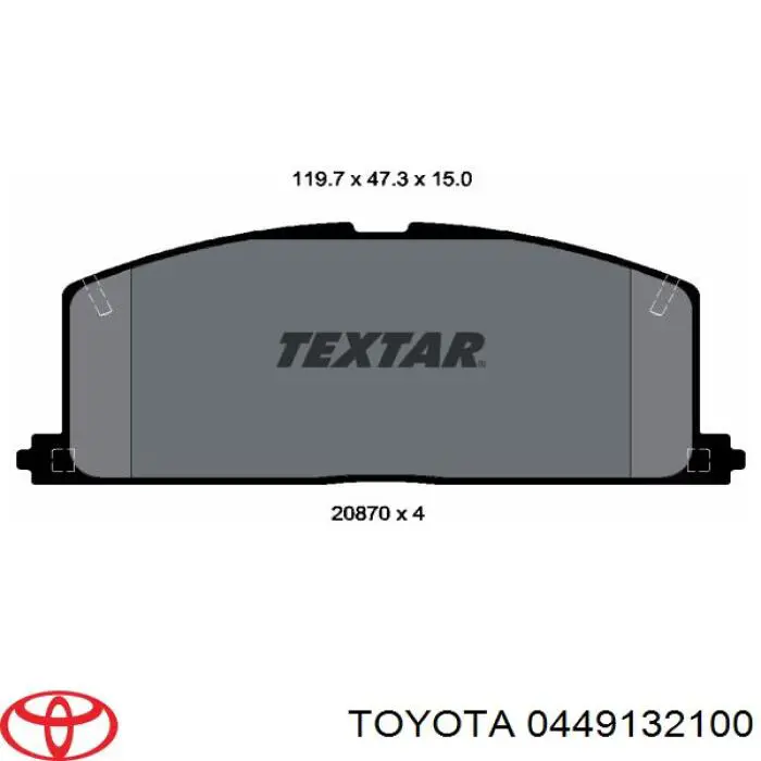 0449132100 Toyota pastillas de freno delanteras