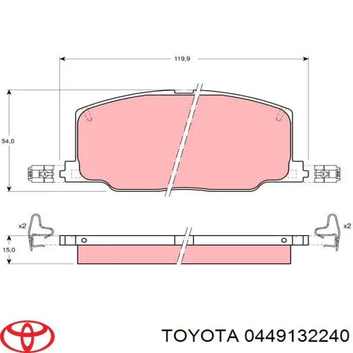 0449132240 Toyota pastillas de freno delanteras