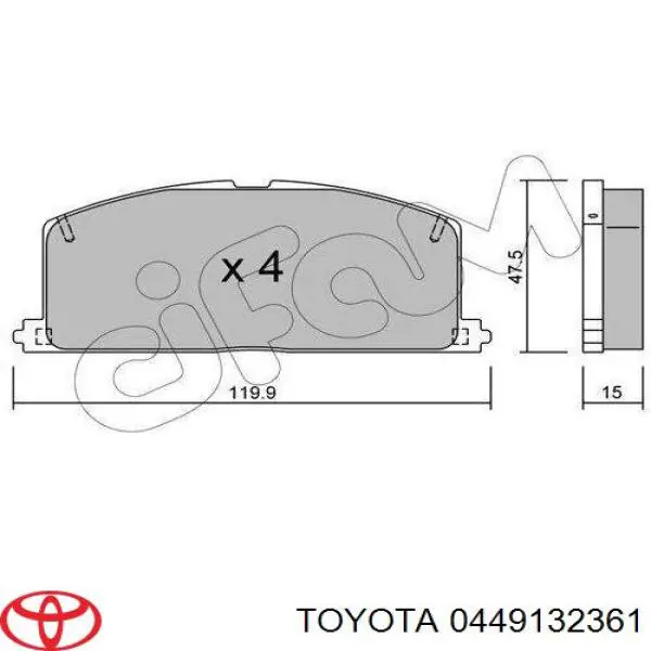 0449132361 Toyota pastillas de freno delanteras