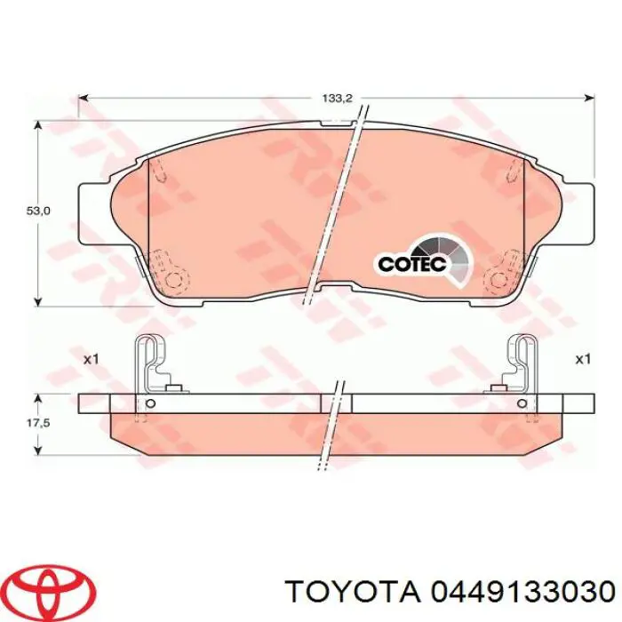 0449133030 Toyota pastillas de freno delanteras