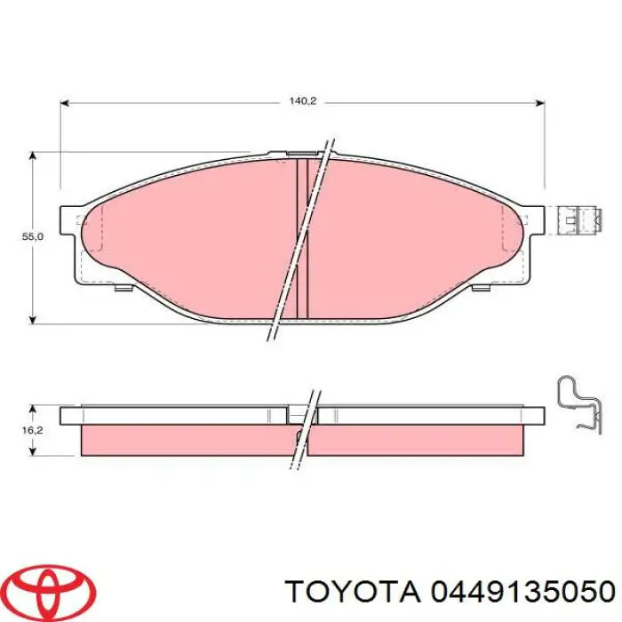 0449135050 Toyota pastillas de freno delanteras