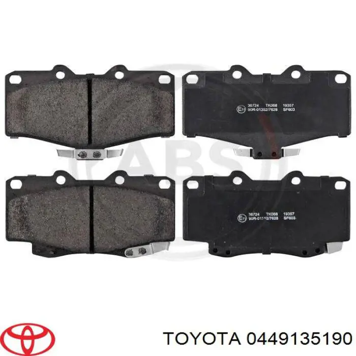 0449135190 Toyota pastillas de freno delanteras