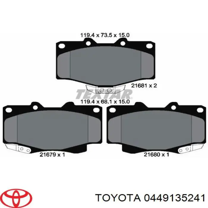 0449135241 Toyota pastillas de freno delanteras