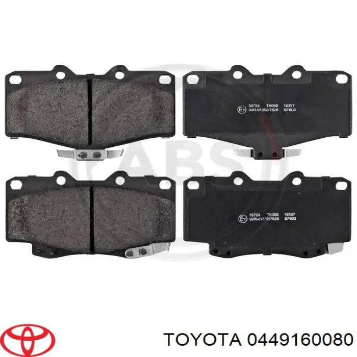 0449160080 Toyota pastillas de freno delanteras