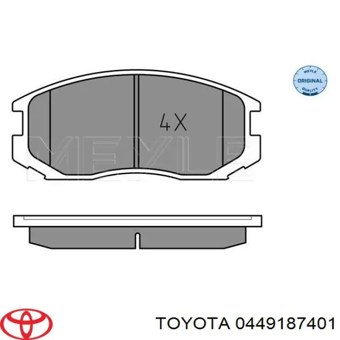 0449187401 Toyota pastillas de freno delanteras