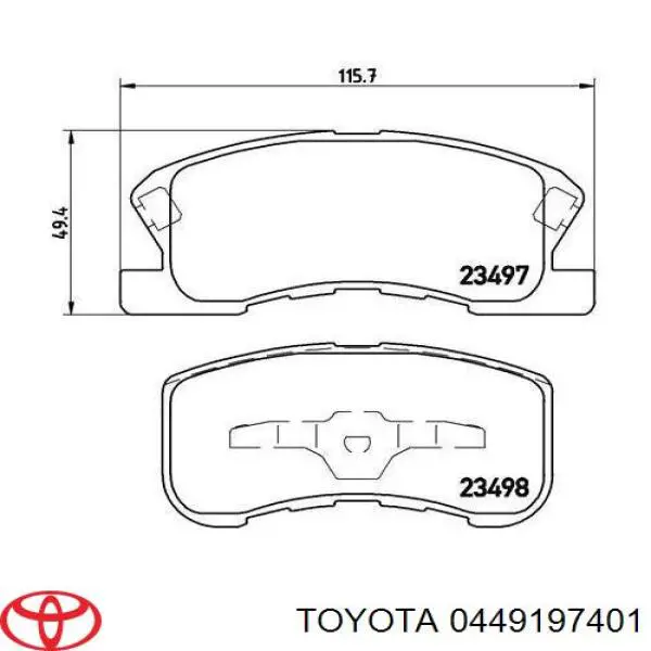 0449197401 Toyota pastillas de freno delanteras