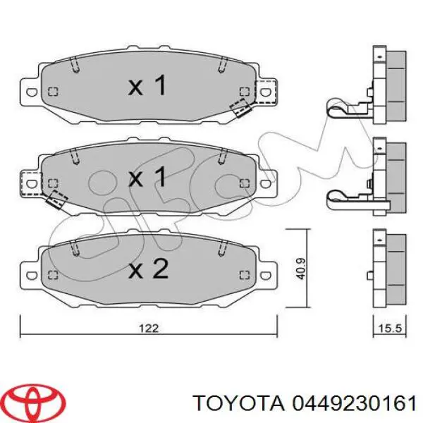 0449230161 Toyota pastillas de freno traseras