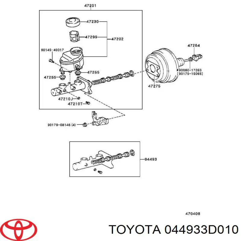 Kit de reparación, cilindro de freno principal para Toyota Hiace (H1, H2)