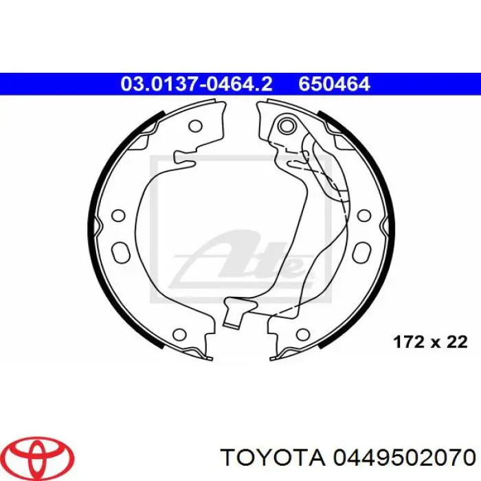 0449502070 Toyota zapatas de frenos de tambor traseras