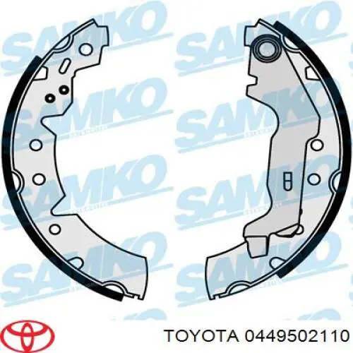 0449502110 Toyota zapatas de frenos de tambor traseras