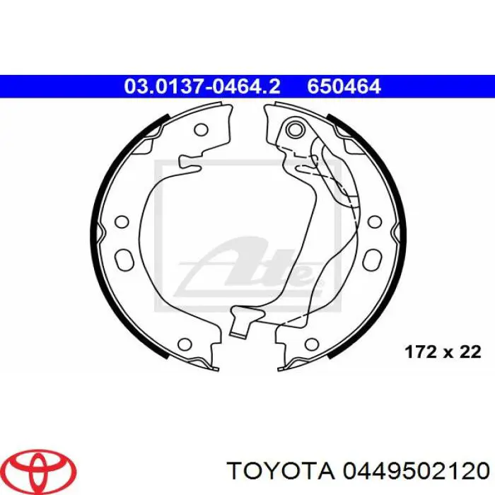 Zapatas de freno 0449502120 Toyota