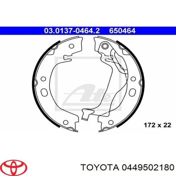 0449502180 Toyota zapatas de frenos de tambor traseras
