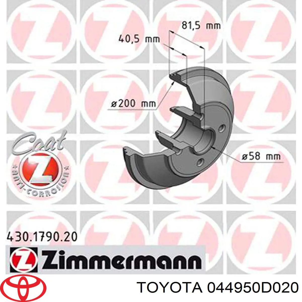 044950D020 Toyota Zapatas de freno de tambor traseras