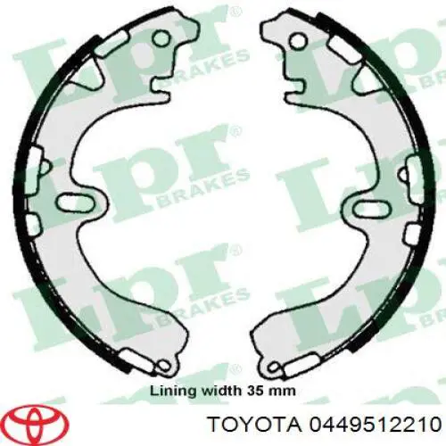 Comprar 0449512210 Toyota Zapatas de freno