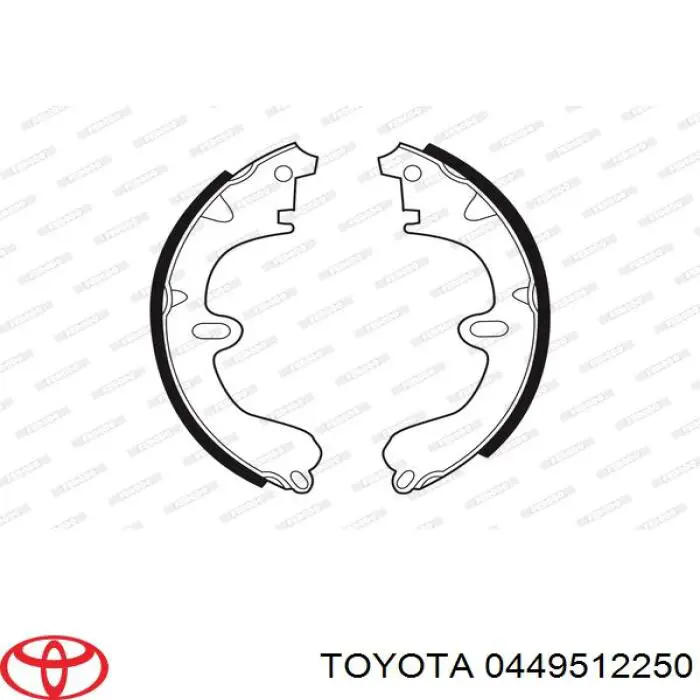 0449512250 Toyota zapatas de frenos de tambor traseras