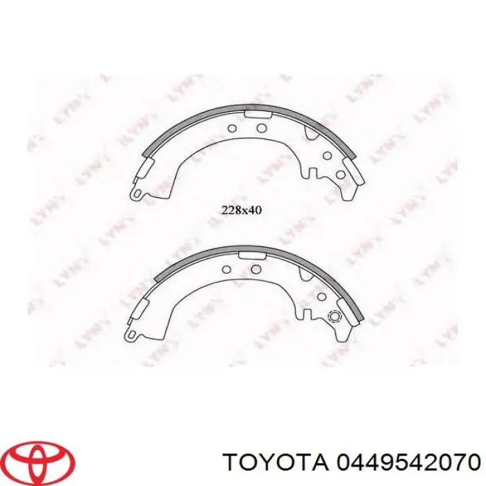 0449542070 Toyota Zapatas de freno de tambor traseras