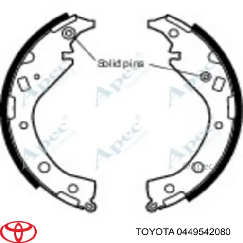 Zapatas de freno 0449542080 Toyota