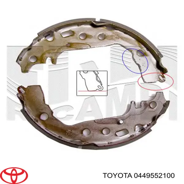 Zapatas de freno traseras Toyota 0449552100