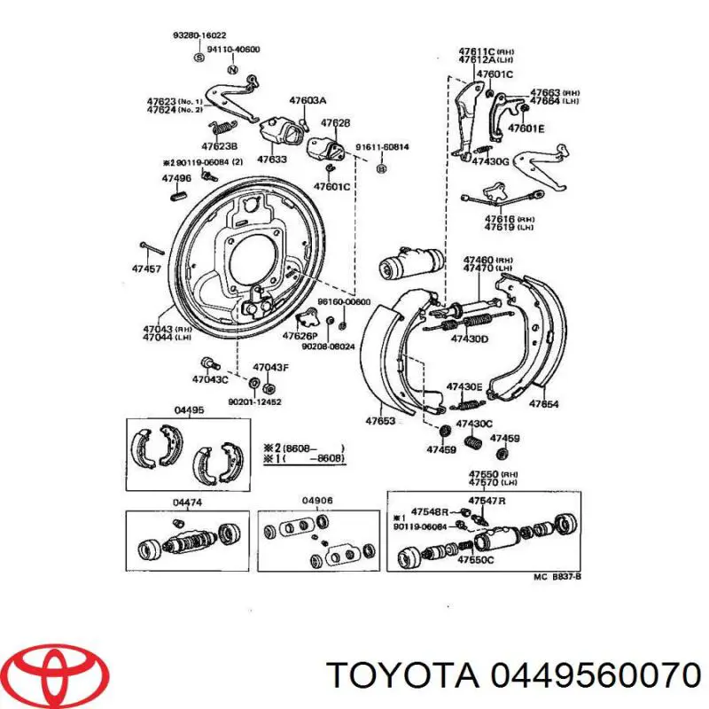 Comprar 0449560070 Toyota Zapatas de freno