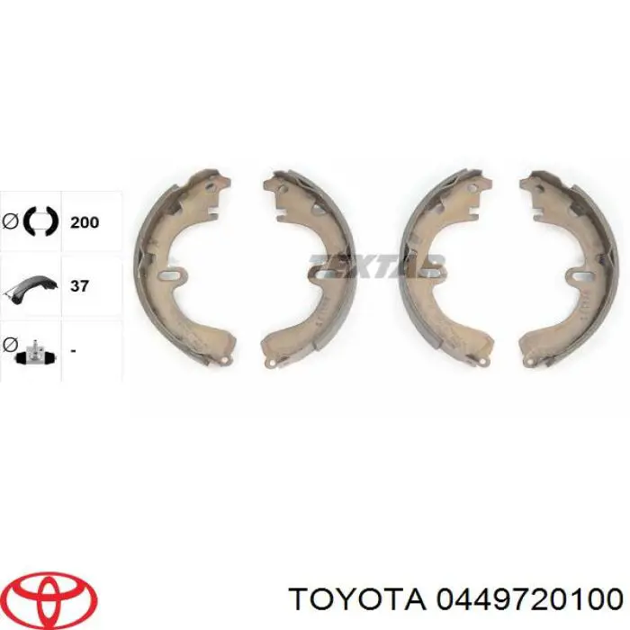 0449720100 Toyota zapatas de frenos de tambor traseras