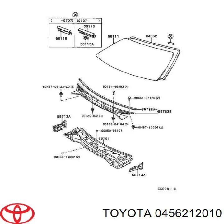 Comprar 456212010 Toyota Junta de la luneta trasera