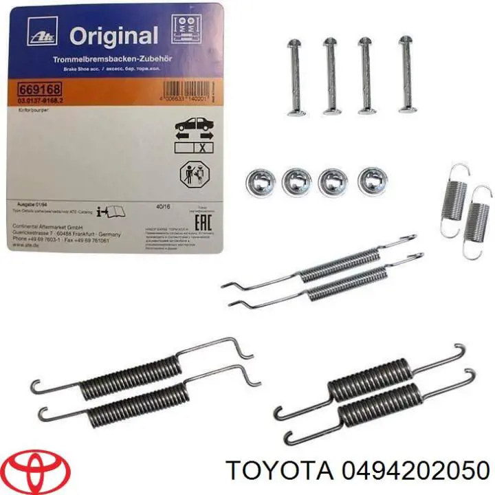 494202050 Toyota kit de montaje, zapatas de freno traseras