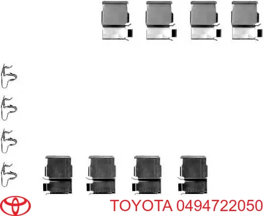 Juego de resortes de sujeción de pastillas de freno traseras Toyota 0494722050 precio, desde 9,62 EUR
