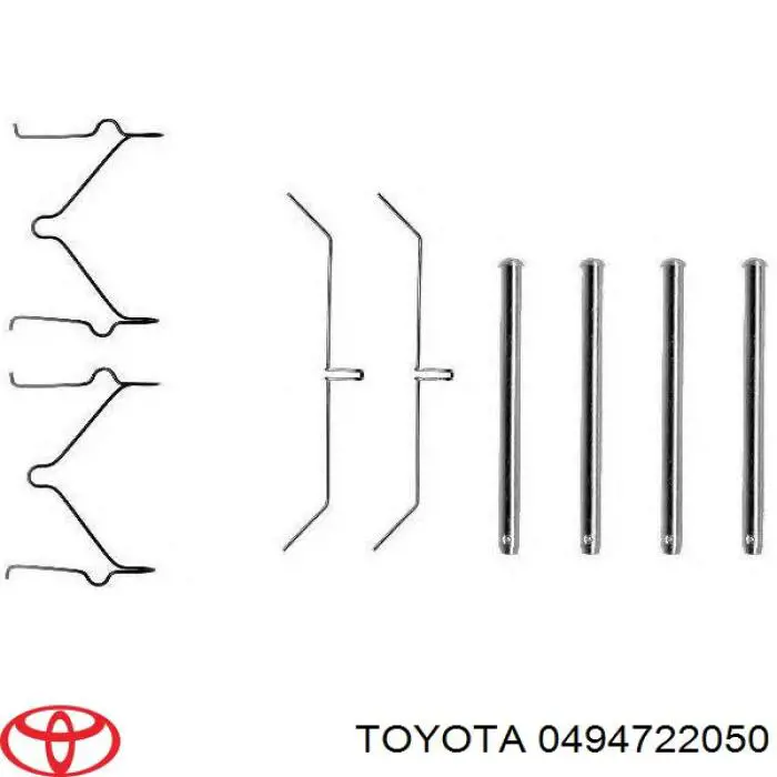 Comprar 0494722050 Toyota Juego de resortes de sujeción de pastillas de freno traseras