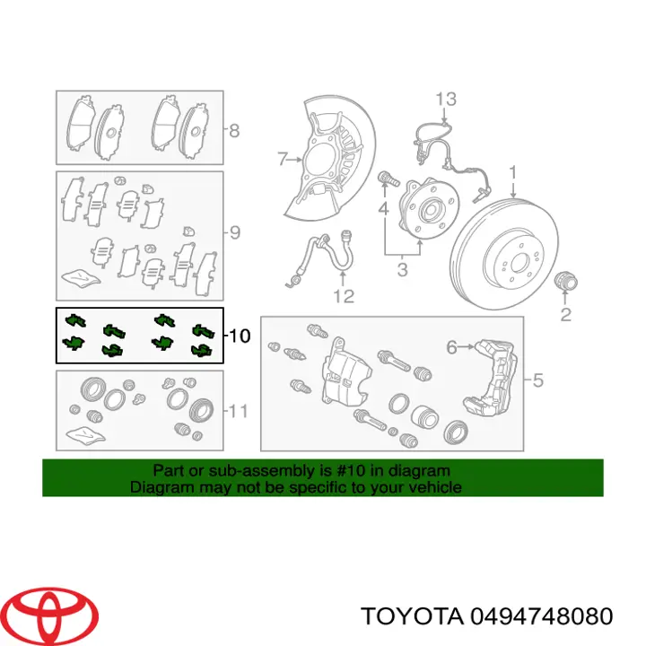 Juego de reparación, frenos delanteros para Toyota RAV4 (A4)