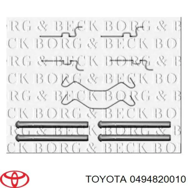 Juego de resortes de sujeción de pastillas de freno traseras Toyota 0494820010 precio, desde 5,38 EUR