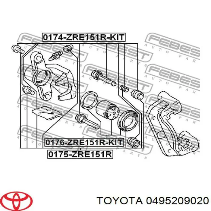 Comprar 495209020 Toyota Kit de reparación de pinzas de freno