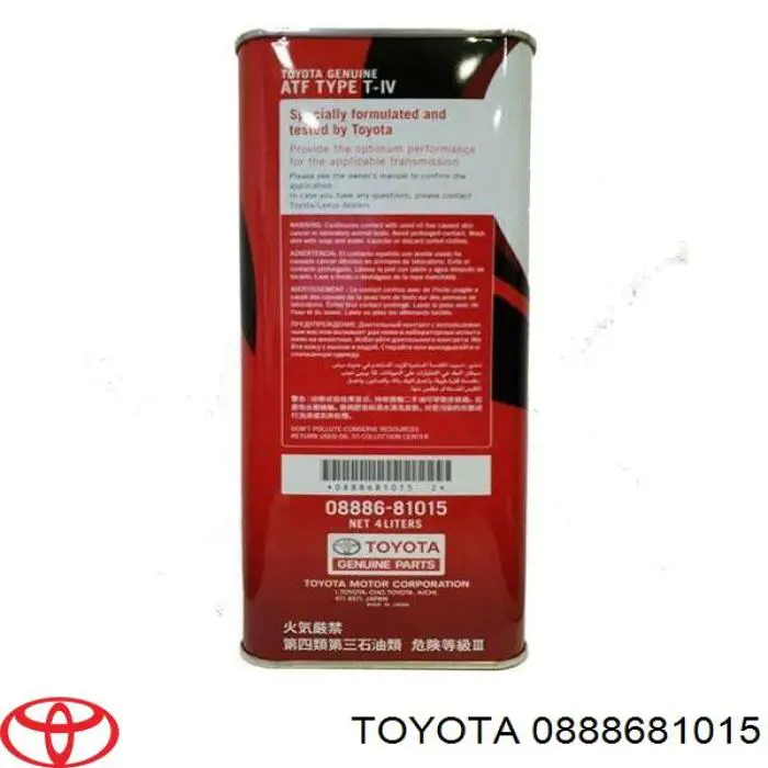 Toyota ATF TYPE T-4 Mineral 4 L Aceite transmisión (0888681015)