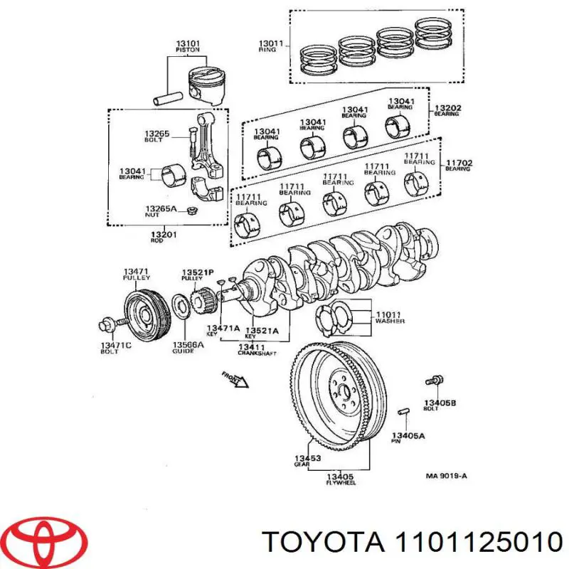 Juego de discos distanciador, cigüeñal, STD Toyota 1101125010 precio, desde 3,95 EUR