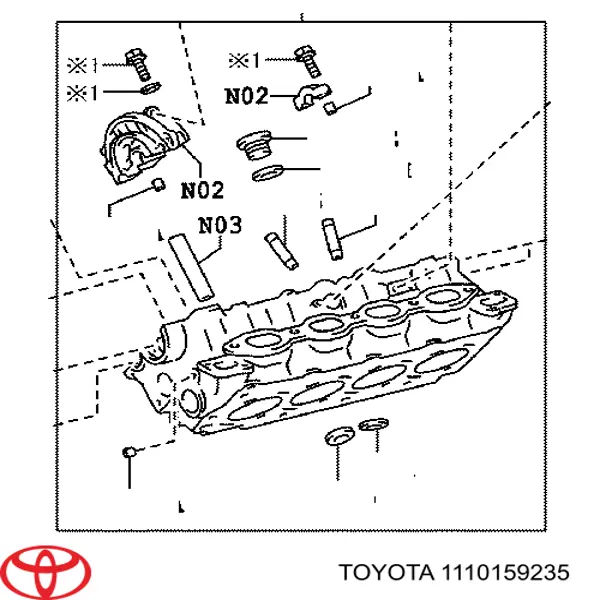 1110159235 Toyota Cabeza del motor