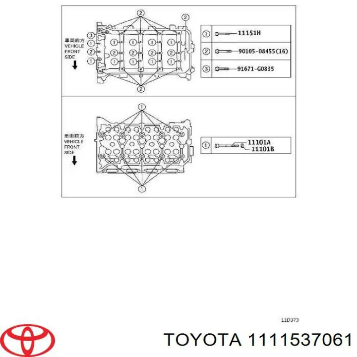1111537061 Toyota junta de culata