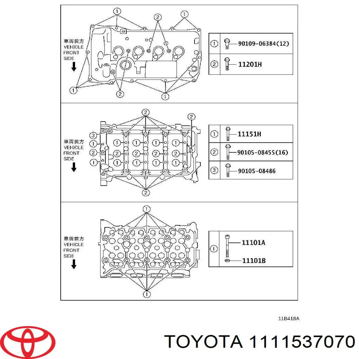 Juntas de culata Toyota 1111537070 precio, desde 48,29 EUR