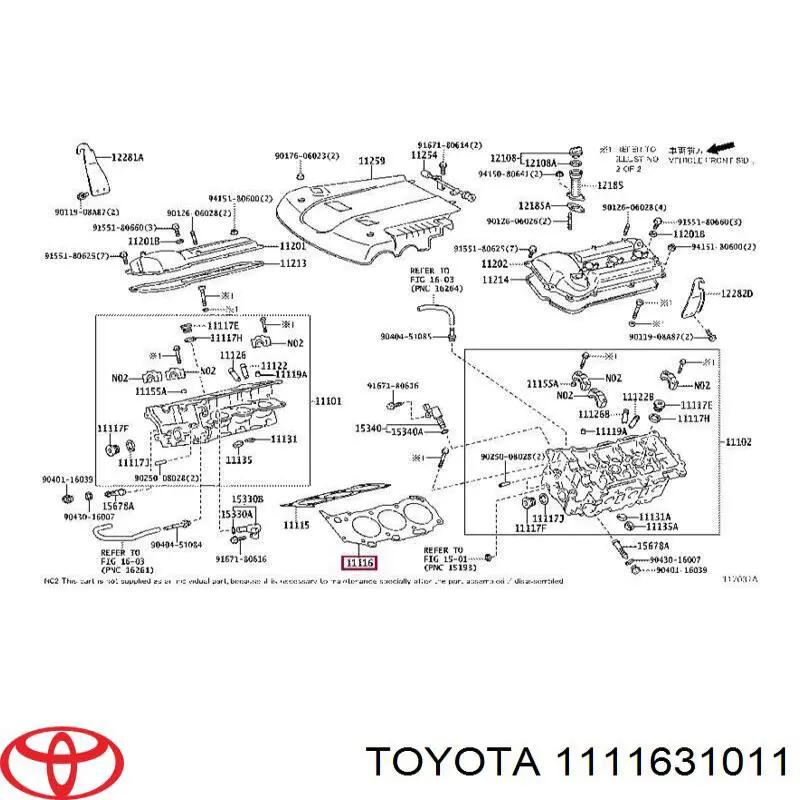1111631011 Toyota junta de culata izquierda