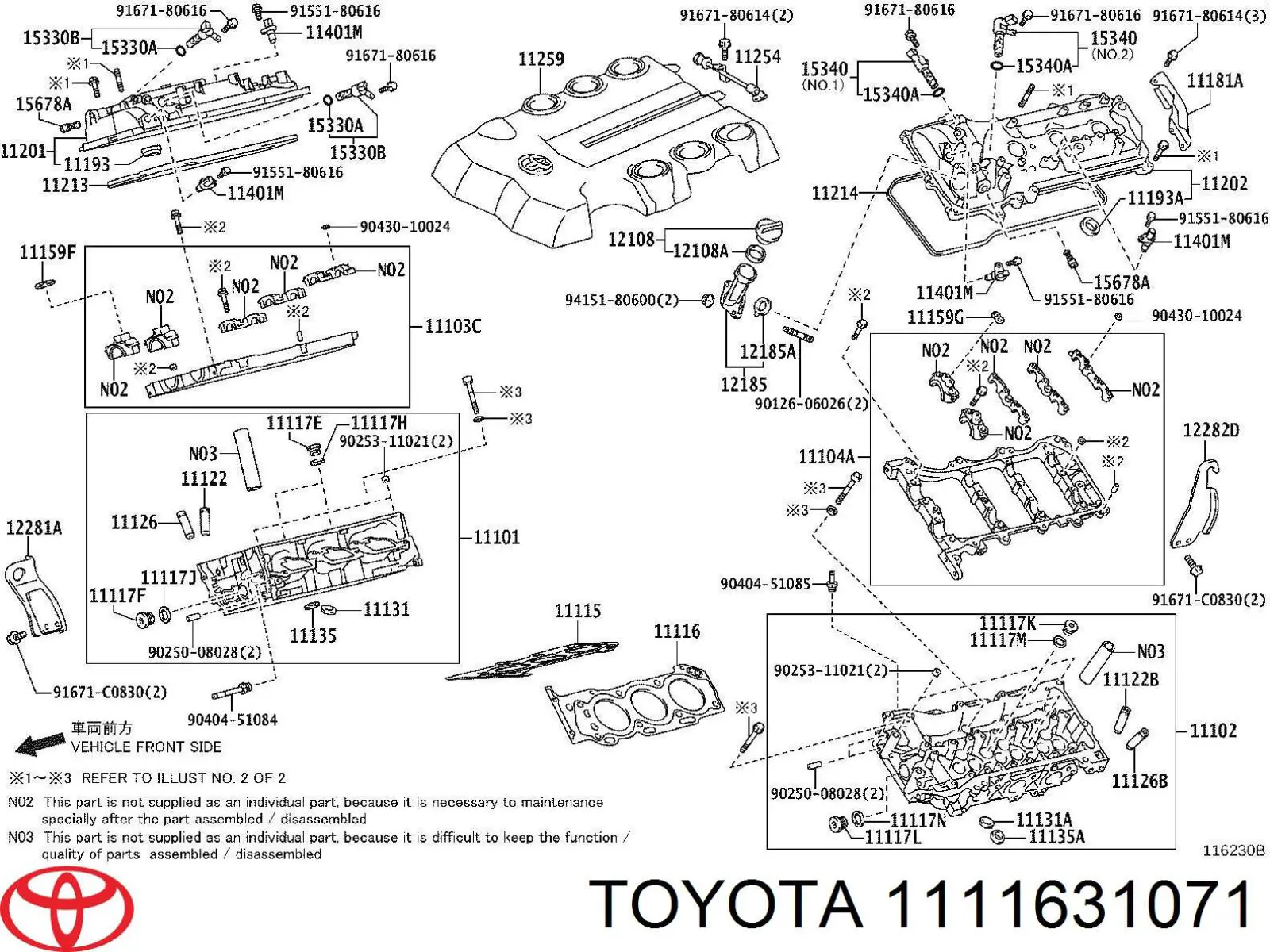 1111631071 Toyota junta de culata izquierda