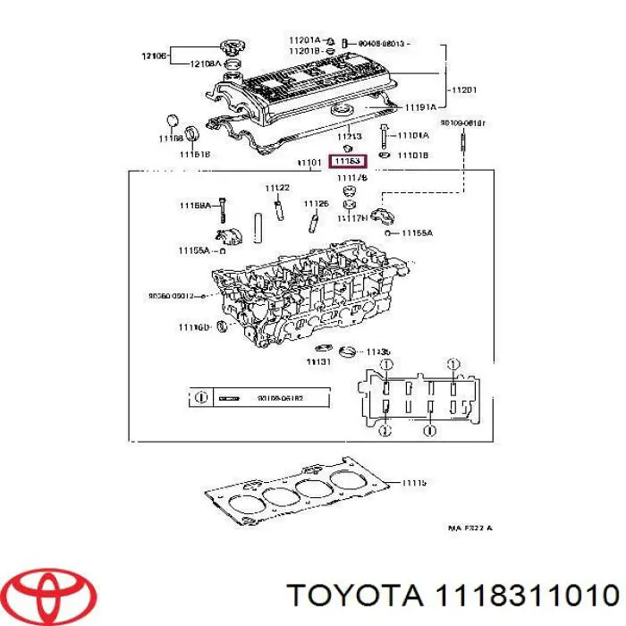 1118311010 Toyota revestimiento de los bajos