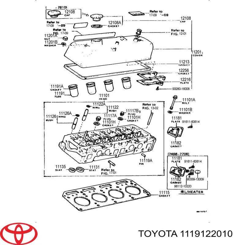Vasito recubridor de bujía de encendido para Toyota Liteace (CM3V, KM3V)