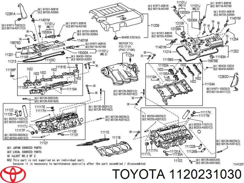 Comprar 1120231030 Toyota Tapa de válvulas izquierda